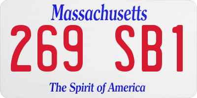 MA license plate 269SB1