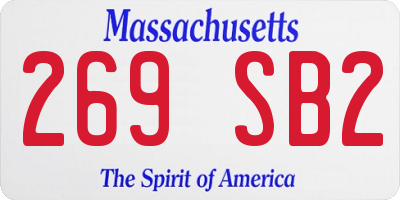 MA license plate 269SB2