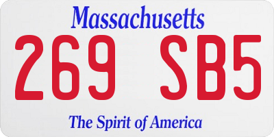 MA license plate 269SB5