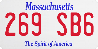 MA license plate 269SB6
