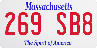 MA license plate 269SB8