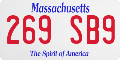 MA license plate 269SB9