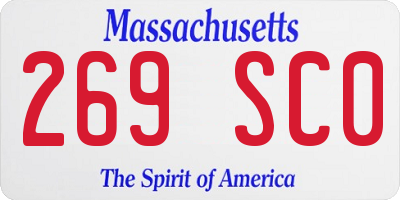 MA license plate 269SC0