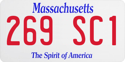 MA license plate 269SC1