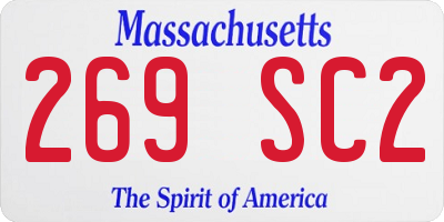 MA license plate 269SC2