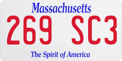 MA license plate 269SC3