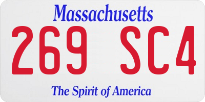 MA license plate 269SC4