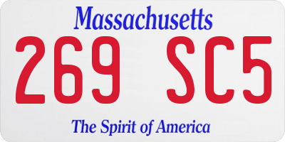 MA license plate 269SC5