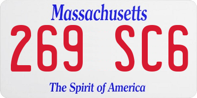 MA license plate 269SC6