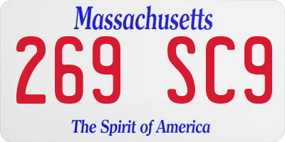 MA license plate 269SC9