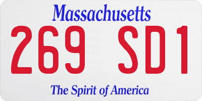 MA license plate 269SD1