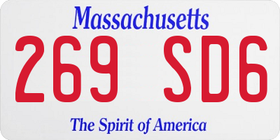 MA license plate 269SD6