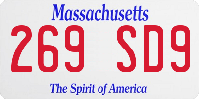 MA license plate 269SD9