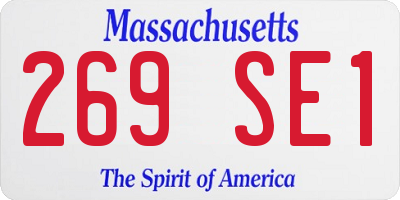 MA license plate 269SE1