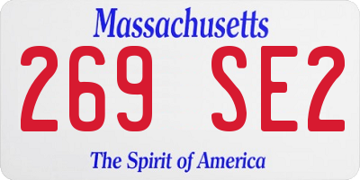 MA license plate 269SE2