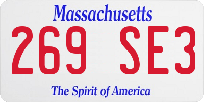 MA license plate 269SE3