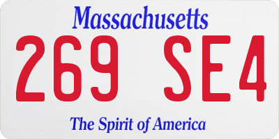MA license plate 269SE4