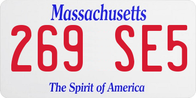 MA license plate 269SE5