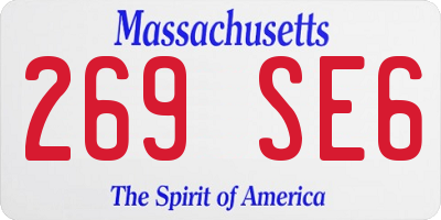 MA license plate 269SE6