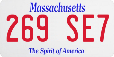 MA license plate 269SE7