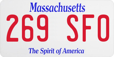 MA license plate 269SF0