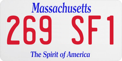 MA license plate 269SF1