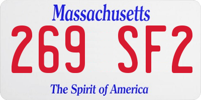 MA license plate 269SF2