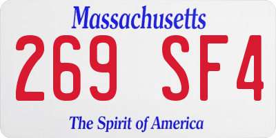 MA license plate 269SF4