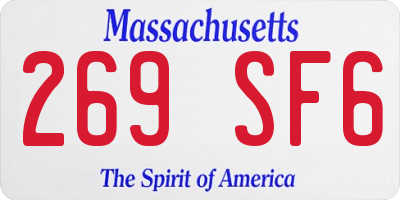 MA license plate 269SF6