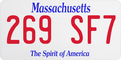 MA license plate 269SF7