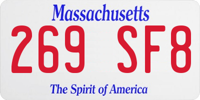 MA license plate 269SF8