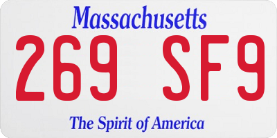 MA license plate 269SF9