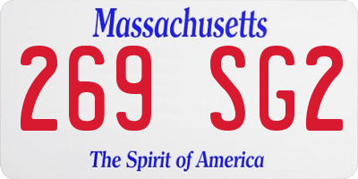 MA license plate 269SG2