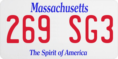 MA license plate 269SG3
