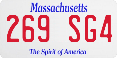 MA license plate 269SG4