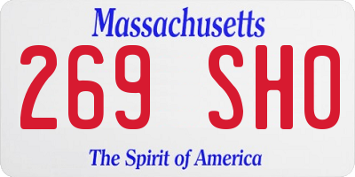 MA license plate 269SH0