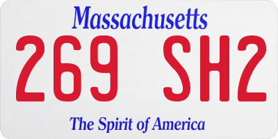 MA license plate 269SH2