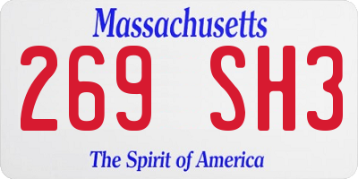 MA license plate 269SH3