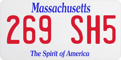 MA license plate 269SH5