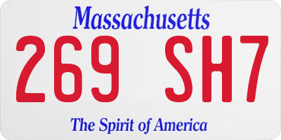 MA license plate 269SH7