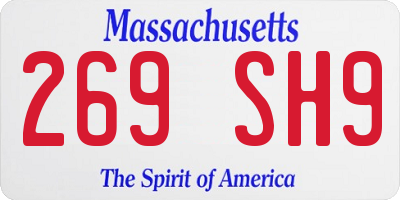 MA license plate 269SH9