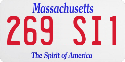 MA license plate 269SI1