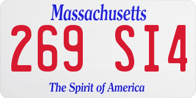MA license plate 269SI4