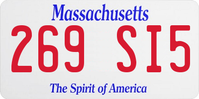 MA license plate 269SI5