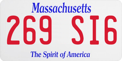 MA license plate 269SI6