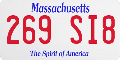 MA license plate 269SI8