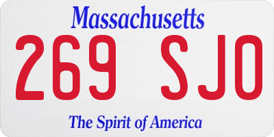 MA license plate 269SJ0