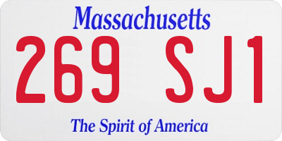MA license plate 269SJ1