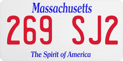 MA license plate 269SJ2
