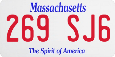 MA license plate 269SJ6